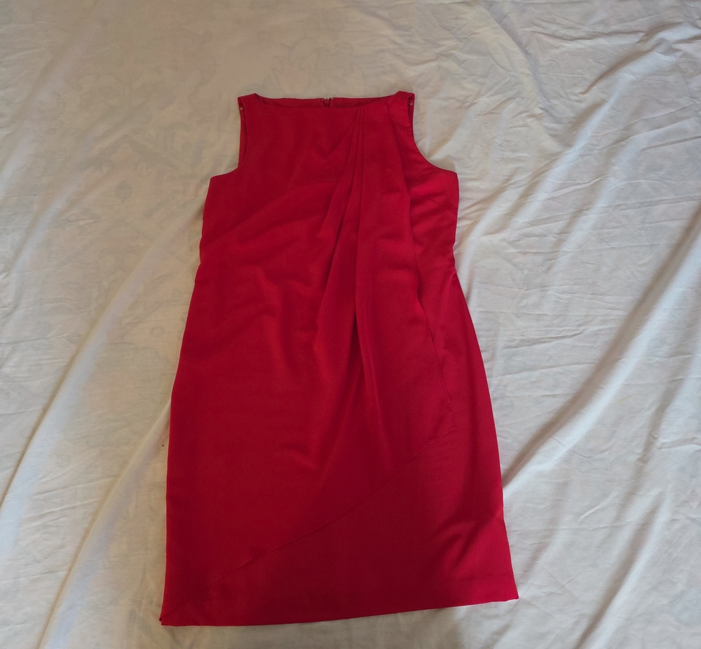Ralph Lauren Red Sleeveless Midi Sheath Dress